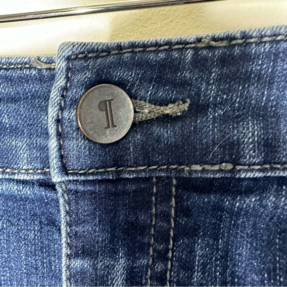 Pilcro and the Letterpress Anthropologie Ruffle Back Denim Skirt Size 32 - Picture 5 of 7